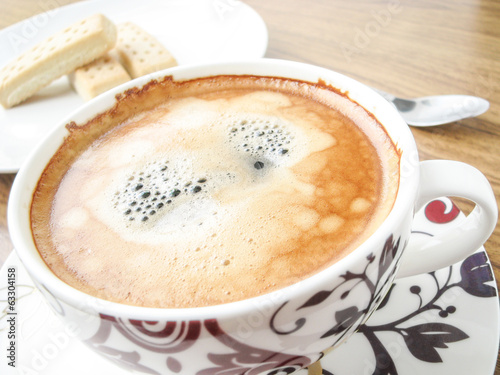 Coffee cup close up