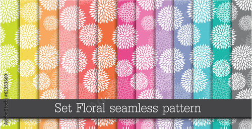 set floral seamless pattern