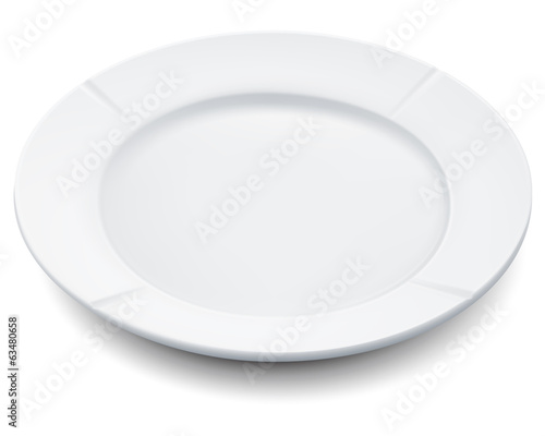 Empty plate isolated on a white. Vector illustration