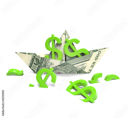 Paper money boat
