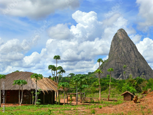 The village is in the mountains. Fabulously beautiful landscape.