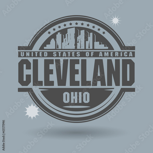Stamp or label with text Cleveland, Ohio inside, vector