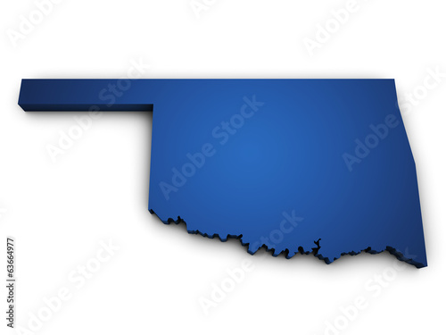 Map Of Oklahoma State 3d Shape