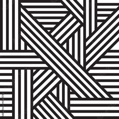 Abstract seamless pattern. Black and white lines.