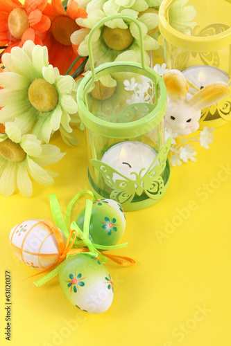 Easter decoration with bunny and eggs