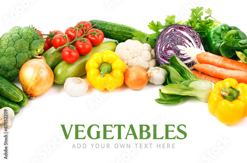 Vegetables close-up with space for text.