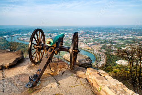 Civil war era cannon overlooking Chattanooga