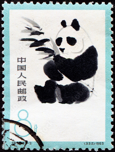 Panda on stamp