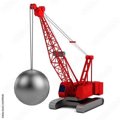 realistic 3d render of destruction crane