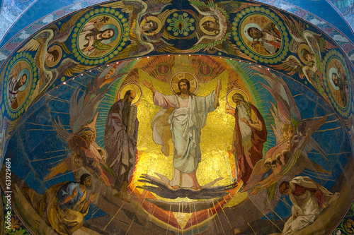 Mosainc with Jesus on ceiling in russian chirch