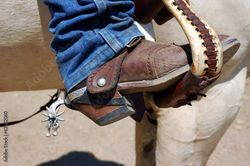 Boot and Spur in Stirrup