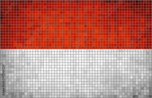 Abstract Mosaic Flag of Indonesia