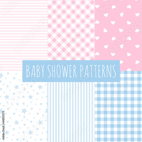 Baby shower: set of vector backgrounds.
