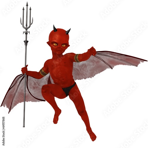 Mischievous red skinned winged imp