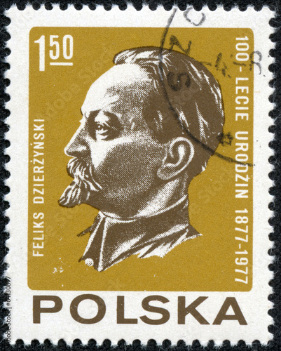 stamp printed in Poland shows Feliks Dzierzynski