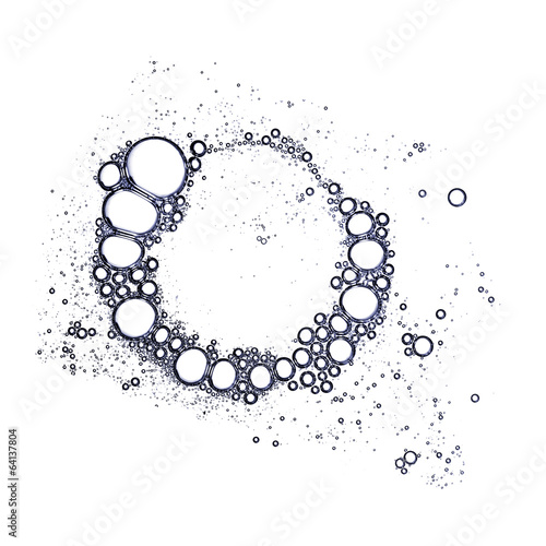 Foam bubbles pattern grouped in circle
