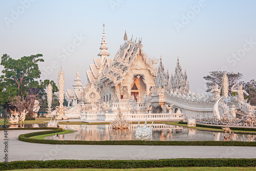 White Temple (Wat Rong Khun) at sunrise. Chiang Rai.