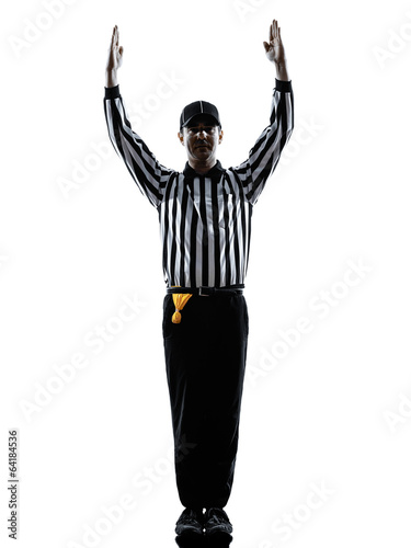 american football referee touchdown gestures silhouettes