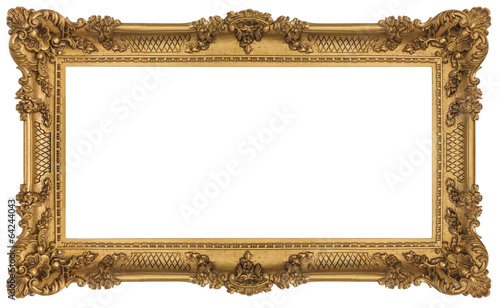 Golden Frame isolated on white background