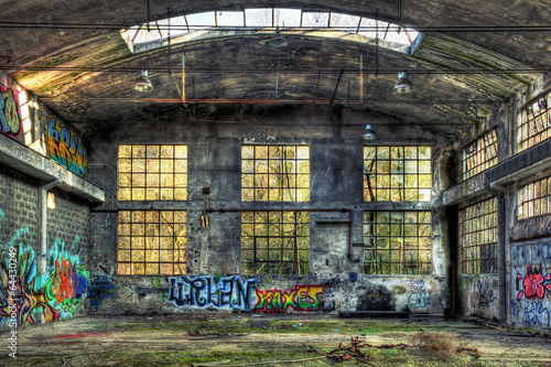 Interior of a derelict industrial building