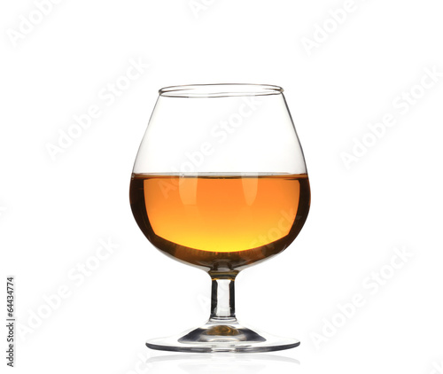 Brandy cognac glass isolated.