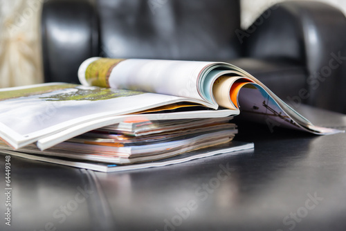 pile of magazines at home