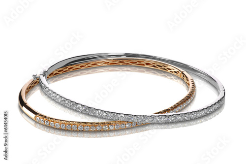 Set of diamond bracelets rose and white gold