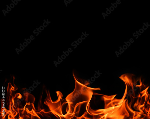 Fire flames on back background
