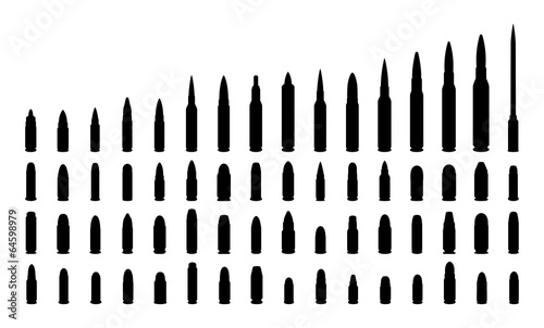 Various types ammunition silhouettes.