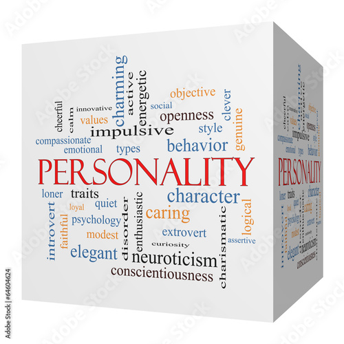 Personality 3D cube Word Cloud Concept