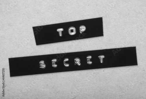 Top Secret Label in black and white