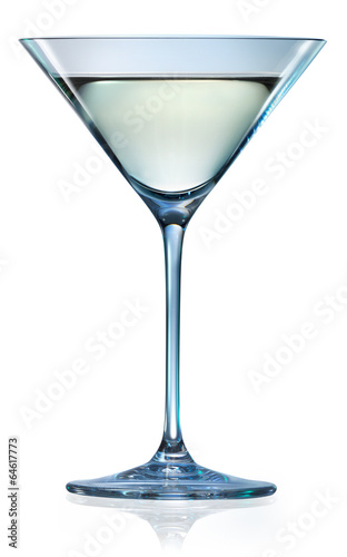 Martini glass isolated on white. With clipping path