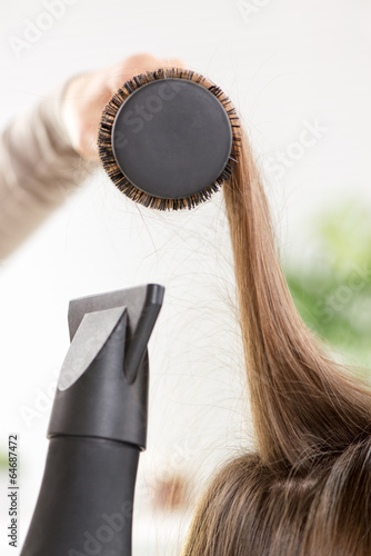 Hair drying.