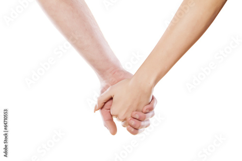 male and female hand holding each other