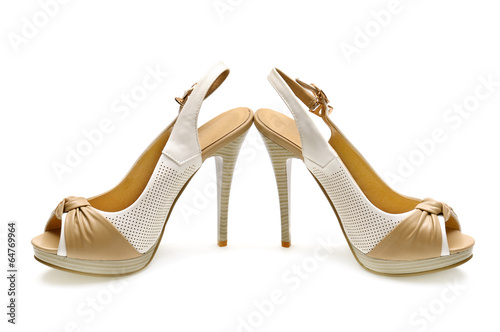 beautiful woman shoes isolated on white