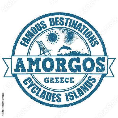 Amorgos, famous destinations stamp