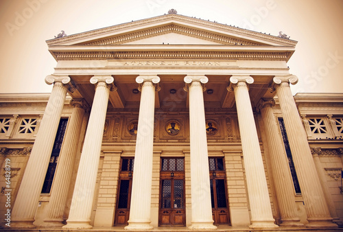 The Romanian Ateneum Facade from a wide frontal view