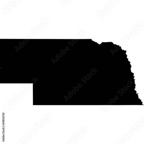 High detailed vector map - Nebraska.