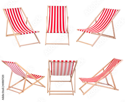 Beach chairs isolated on white background