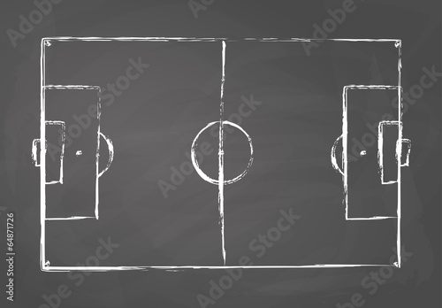 football field blackboard grunge background - vector illustratio