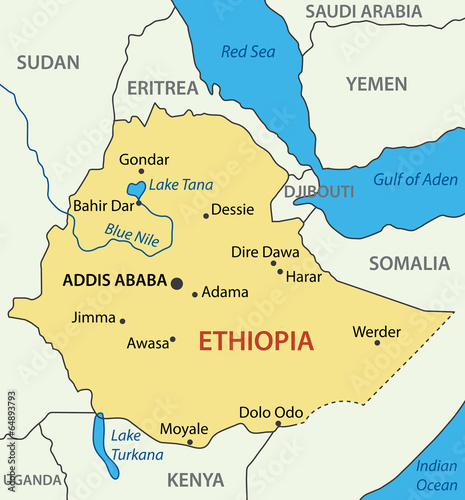 Federal Democratic Republic of Ethiopia - vector map