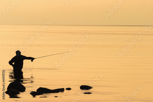 Flyfishing in the sunset