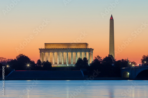 Washington DC skyline at sunrise