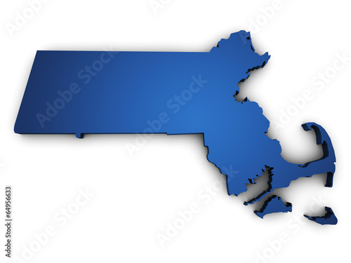 Map Of Massachusetts 3d Shape