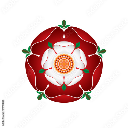 Tudor Dynasty Rose – vector shaded illustration – English Symbol