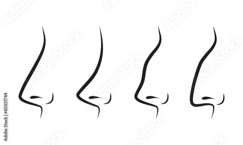Vector silhouettes of noses
