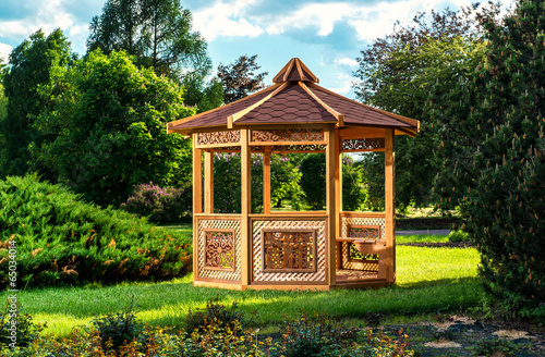 Outdoor wooden gazebo