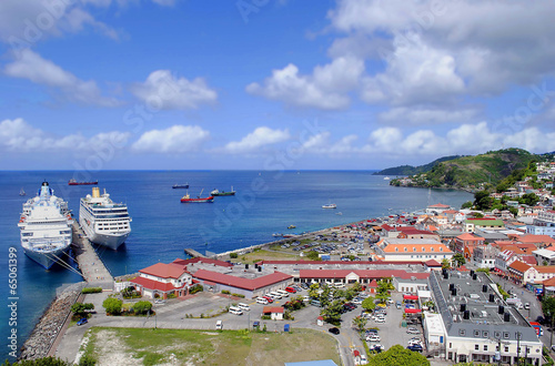 St George's harbour in Grenada