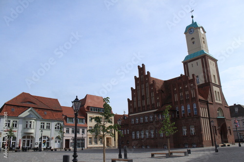 Marktplatz mit Rathaus in Wittstock/Dosse