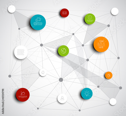 Vector abstract circles infographic network template